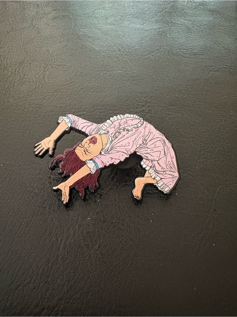 The Exorcist Regan Spider Walk Pink Nightgown RARE Pin Collectible Controversy
